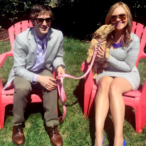 Banana Republic Grey and White, Ruched, V-Neck, Body Con Dress, Size Medium - Picture 7 of 17